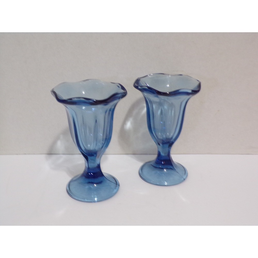 Anchor Hocking Fountainware Tulip Style Dessert Ice Cream Parfait Cup Blue - 2